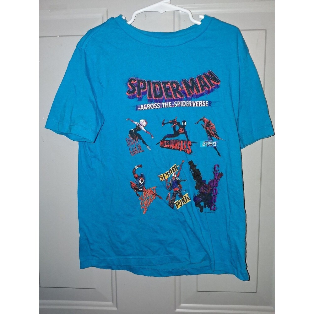 Old Navy Spider-Man Across Spider-Verse Boys Graphic T Shirt M 8 Blue